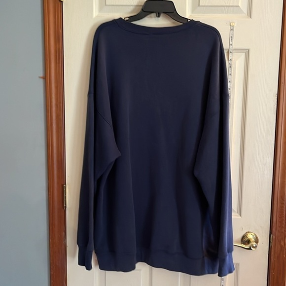 VTG-fruit of a loom-3X-navy blue-USA flag graphic embroidery crewneck sweatshirt - Picture 2 of 11